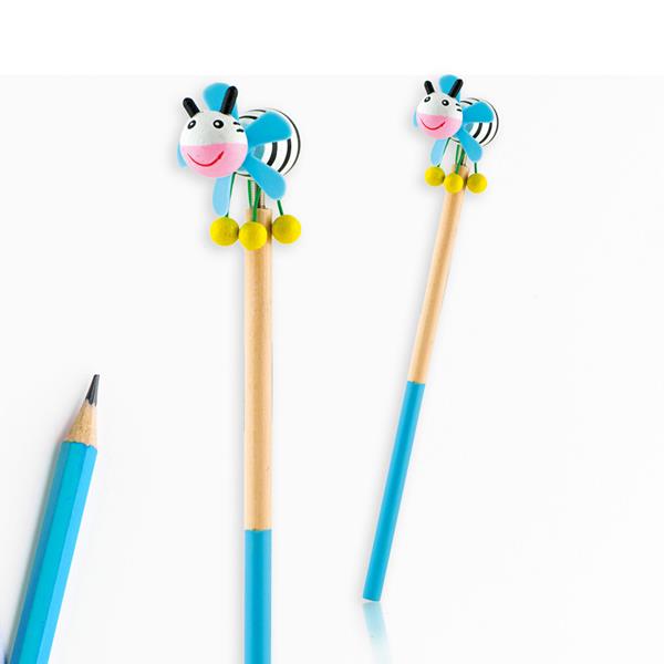 Lápis de carvão infantil bicolor com figura Zoo