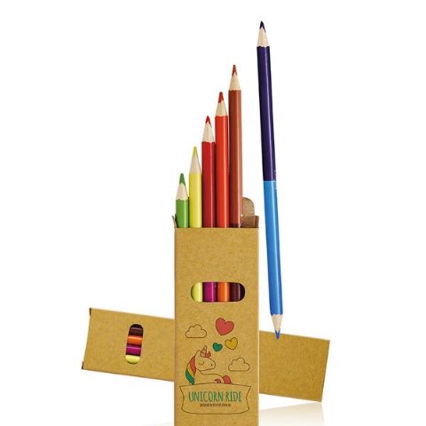 Conjunto de 6 lápis de cor bicolores 18 cm Colorsy