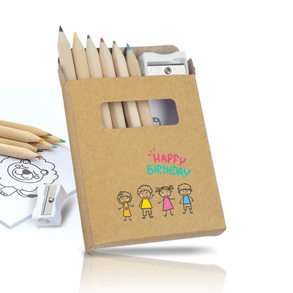 Conjunto de 6 lápis de cor com 20 desenhos Drawyon