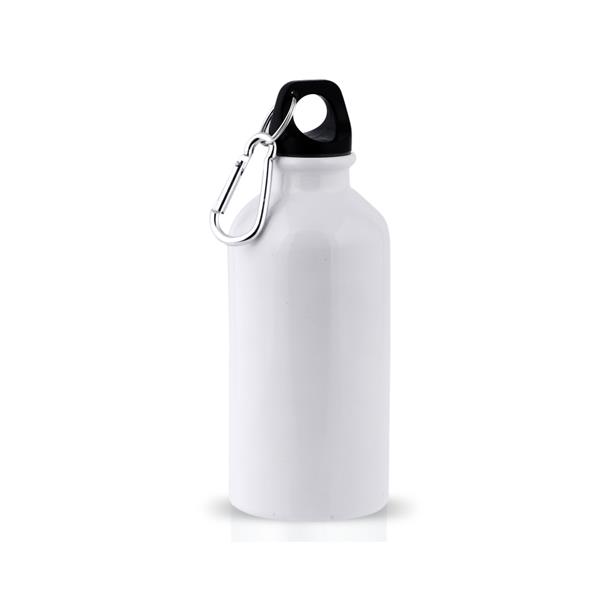 Garrafa em alumínio 400 ml para sublimação com mosquetão Ollaf