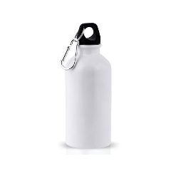 Garrafa em alumínio 400 ml para sublimação com mosquetão Ollaf