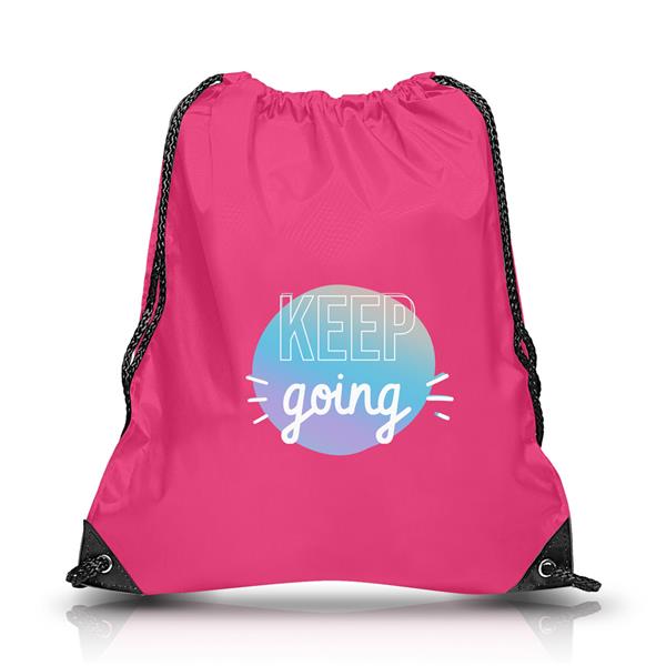Saco mochila em poliéster 210D com detalhes pretos Runbag