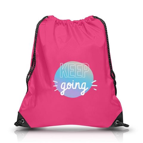 Saco mochila em poliéster 210D com detalhes pretos Runbag