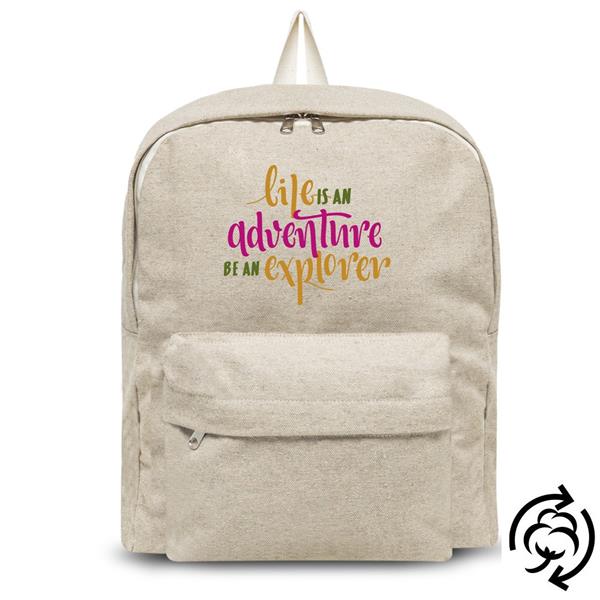 Mochila em algodão reciclado com bolso exterior Cotback
