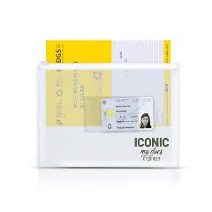 Pasta porta-documentos A5 transparente com fecho Zipdoc