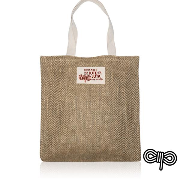 Saco em juta com padrão zig-zag ZigJute