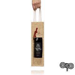 Saco em juta laminada para 1 garrafa JuteOne