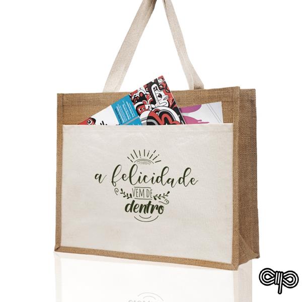 Saco em juta laminada com bolso frontal até 11 kg SunSet