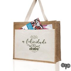 Saco em juta laminada com bolso frontal até 11 kg SunSet
