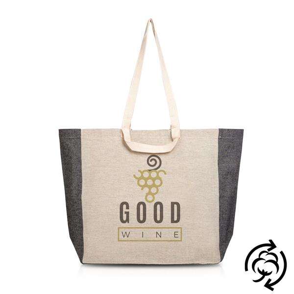 Saco em algodão reciclado 190 g/m² com fole colorido Rela