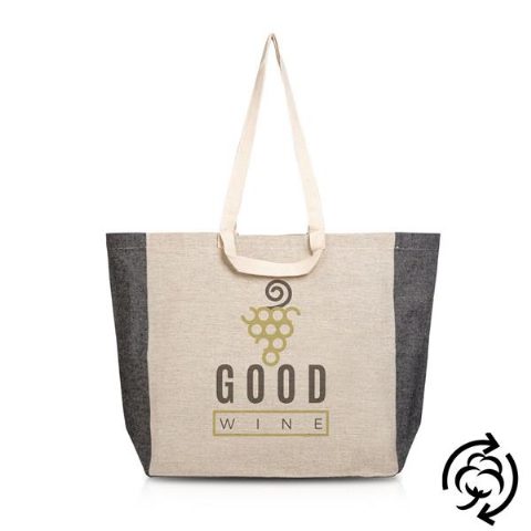Saco em algodão reciclado 190 g/m² com fole colorido Rela