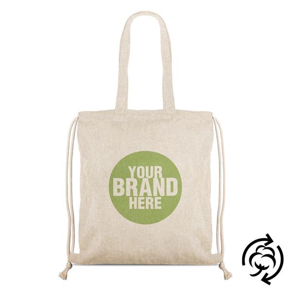 Saco mochila em algodão reciclado com asas longas RecyPack