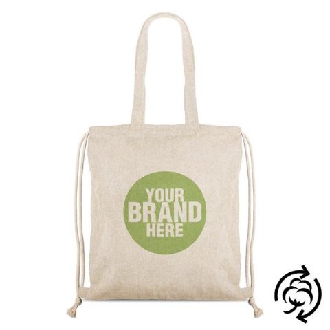 Saco mochila em algodão reciclado com asas longas RecyPack
