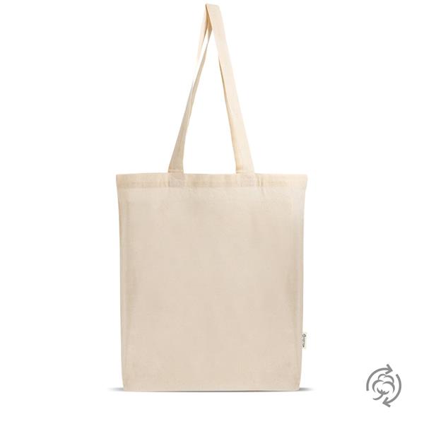 Saco em algodão reciclado 140 g/m² com fole na base Lausanne