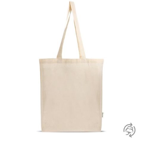 Saco em algodão reciclado 140 g/m² com fole na base Lausanne