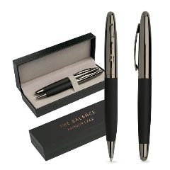 Conjunto esferográfica e roller com toque de borracha Meruset