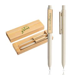 Conjunto esferográfica e lapiseira em fibra de bambu Bamfiber Set