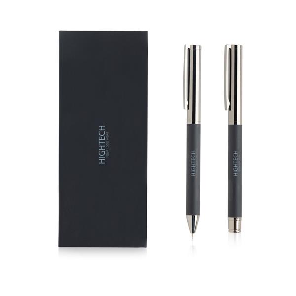 Conjunto roller e esferográfica gun metal Kalel