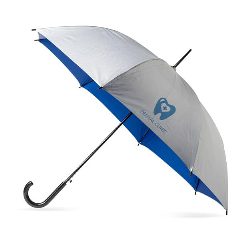Guarda-chuva automático prateado com pega em J Silum