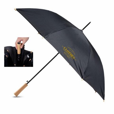 Guarda-chuva automático em RPET com cabo de madeira Newport