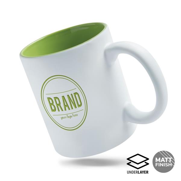 Caneca de cerâmica 325 ml mate com interior colorido Popmug