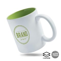 Caneca de cerâmica 325 ml mate com interior colorido Popmug