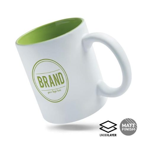 Caneca de cerâmica 325 ml mate com interior colorido Popmug