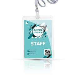 Identificador em PVC com lanyard em poliéster Badgeyard