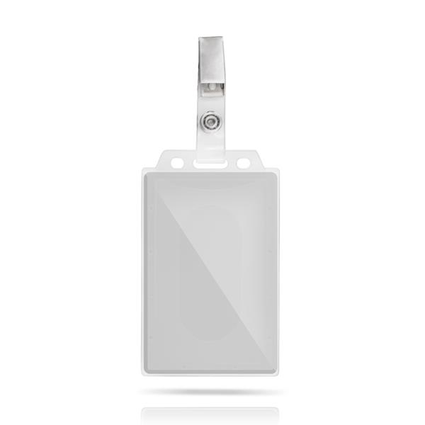 Porta-crachá em PVC rígido com mola Rigid