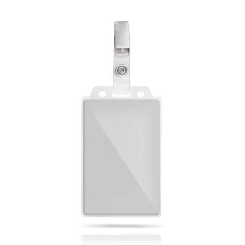 Porta-crachá em PVC rígido com mola Rigid