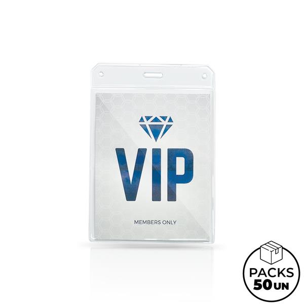 Identificador em PVC para lanyard de 2 mosquetões Handly