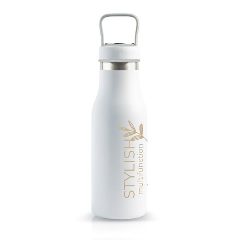 Garrafa térmica em aço inox com compartimento na tampa Liquiduo