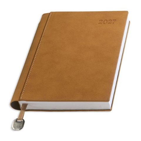 Agenda diária A5 2027 com toque de camurça Bali