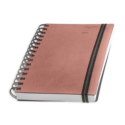 Agenda diária A5 2027 de argolas em PU New York