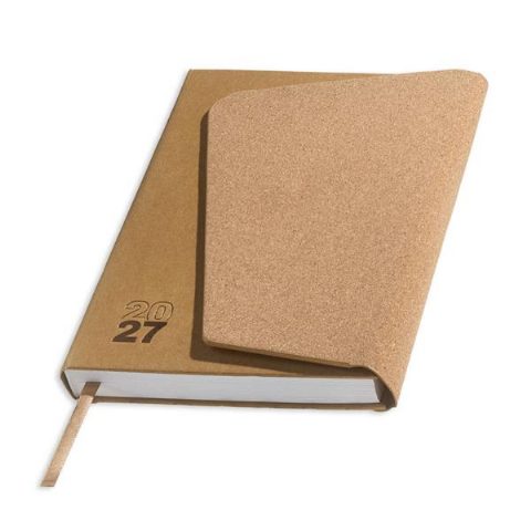 Agenda diária A5 2027 em kraft e cortiça Coruche