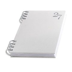 Agenda A5 2027 com espiral dupla prateada Dallas