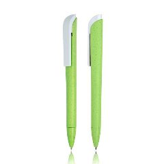 Esferográfica em ABS e fibra de trigo com clip branco Nattu – foto 4