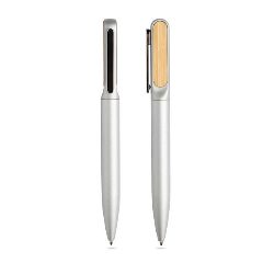 Esferográfica twist em metal com detalhes em bambu Bamtwist – foto 5