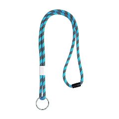 Lanyard tubular às riscas com ajuste metálico e argola Poley – foto 6
