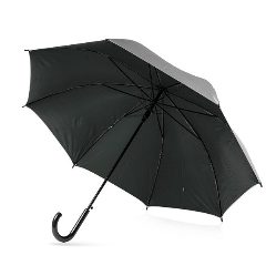 Guarda-chuva automático prateado com pega em J Silum – foto 5