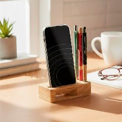 Suporte para telemóvel e canetas em bambu BambooTune Holder – foto 4