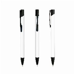 Esferográfica em alumínio soft touch com detalhes pretos Aluru – foto 5
