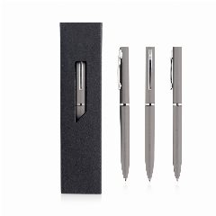 Esferográfica em alumínio emborrachado com detalhes gun metal Twistal – foto 4
