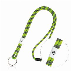 Lanyard tubular às riscas com ajuste metálico e argola Poley – foto 4