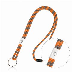 Lanyard tubular às riscas com ajuste metálico e argola Poley – foto 5