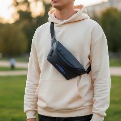 Bolsa de cintura em RPET 600D com bolso frontal Reciwaist – foto 6
