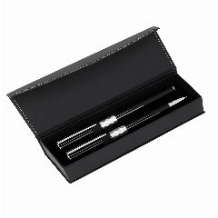 Conjunto esferográfica e roller em metal com estojo Crystal – foto 4