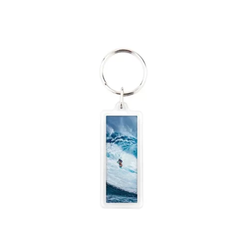 Porta-chaves personalizado retangular - Branco | SAM Brindes