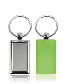 Porta-chaves personalizado plástico e metal, formato retangular