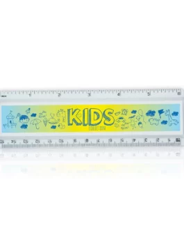 Régua escolar personalizada com tampa acrílica e escala impressa, 15cm
